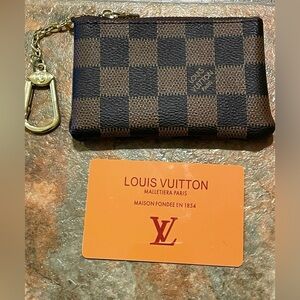 LVee Damierr monogram logo  key zipper pouch to match your bag or purse 🔥🔥💕